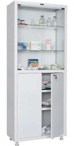 Шкаф медицинский  металлический двухстворчатый HILFE MD 2 1670/SG