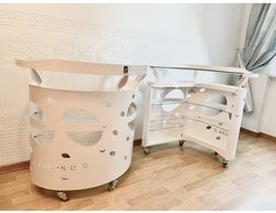 Комплект из трёх тумб для клиники или салона красоты и стенды
