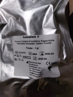 Пудра гемостатическая абсорбирующая желатиновая стерильная Cutanplast Powder,1 гр. артикул: 0520000-1 -30 штук гемоста