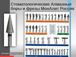 Стоматологические Алмазные боры и фрезы МонАлит Россия Алмазные боры используются для выполнения широкого спектра