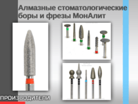 Алмазные боры и фрезы МонАлит - произведено в России. 