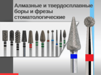 Алмазные и твердосплавные боры и фрезы стоматологические (Россия) 