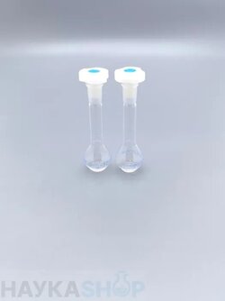 Колбы мерные с 1 отметкой и п/э пробками NS 10/19, 10 мл, класс А, 2 шт/уп (013.01.010)