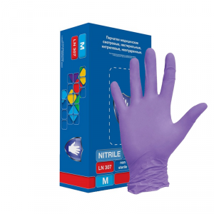 Перчатки нитриловые Safe&Care LN307 фиолетовые (50 пар/уп)