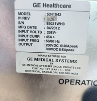 GE МРТ Усилительные компоненты, номер детали (P/N): 5341543-51