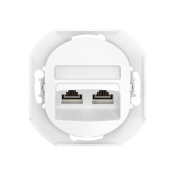 Розетка скрытой установки двойная компьютерная CADUCEUS ALING EON с модулями Keystone RJ45 8P8C, cat.6, UTP, механизм