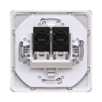 Розетка скрытой установки двойная телефонная CADUCEUS ALING EON с модулями Keystone 2хRJ12 6P6C cat. 3