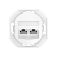 Розетка скрытой установки двойная компьютерная CADUCEUS ALING EON с модулями Keystone RJ45 8P8C, cat.6, UTP, механизм