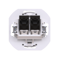 Розетка скрытой установки двойная компьютерная CADUCEUS ALING EON с модулями Keystone RJ45 8P8C, cat.6, UTP, механизм