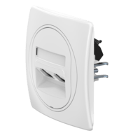 Розетка скрытой установки двойная компьютерная CADUCEUS ALING EON с модулями Keystone RJ45 8P8C, cat.6, UTP