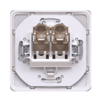 Розетка скрытой установки двойная компьютерная CADUCEUS ALING EON с модулями Keystone RJ45 8P8C, cat.6, FTP