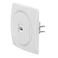 Розетка скрытой установки CADUCEUS ALING EON с модулем Keystone USB 2.0 тип A-A
