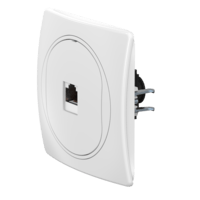 Розетка скрытой установки компьютерная CADUCEUS ALING EON с модулем Keystone RJ45 8P8C, cat.6A, FTP