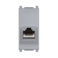 Розетка CADUCEUS ALING EXPERIENCE компьютерная, с модулем Keystone RJ45 8P8C cat.6A, FTP, модульная, экранированная, для скрытой проводки, механизм
