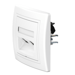 Розетка скрытой установки CADUCEUS ALING PRESTIGE двойная, компьютерная с модулями Keystone RJ45 8P8C, cat.5e, UTP