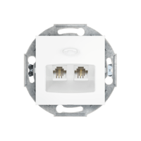 Розетка скрытой установки CADUCEUS ALING PRESTIGE 2хRJ12 6P2C двойная, телефонная, механизм