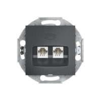 Розетка скрытой установки CADUCEUS ALING PRESTIGE 2хRJ12 6P2C двойная, телефонная, механизм