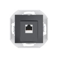 Розетка скрытой установки CADUCEUS ALING PRESTIGE компьютерная с модулем Keystone RJ45 8P8C, cat.6, FTP, механизм
