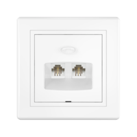 Розетка скрытой установки CADUCEUS ALING PRESTIGE, 2хRJ12 6P2C, двойная, телефонная