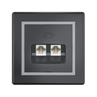 Розетка скрытой установки CADUCEUS ALING PRESTIGE, 2хRJ12 6P2C, двойная, телефонная