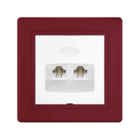 Розетка скрытой установки CADUCEUS ALING PRESTIGE, 2хRJ12 6P2C, двойная, телефонная