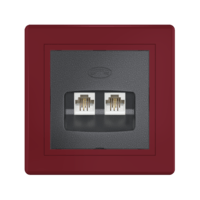 Розетка скрытой установки CADUCEUS ALING PRESTIGE, 2хRJ12 6P2C, двойная, телефонная