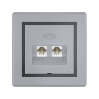 Розетка скрытой установки CADUCEUS ALING PRESTIGE, 2хRJ12 6P2C, двойная, телефонная
