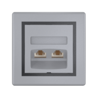 Розетка скрытой установки CADUCEUS ALING PRESTIGE с модулями Keystone 2хRJ12 6P4C, двойная, телефонная