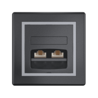 Розетка скрытой установки CADUCEUS ALING PRESTIGE с модулями Keystone 2хRJ12 6P6C cat. 3, двойная, телефонная