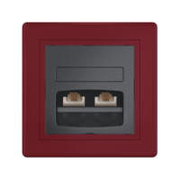 Розетка скрытой установки CADUCEUS ALING PRESTIGE с модулями Keystone 2хRJ12 6P6C cat. 3, двойная, телефонная