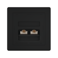 Розетка скрытой установки CADUCEUS ALING PRESTIGE с модулями Keystone 2хRJ12 6P6C cat. 3, двойная, телефонная
