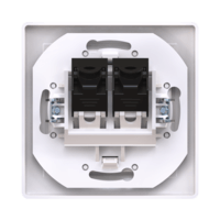 Розетка скрытой установки CADUCEUS ALING PRESTIGE двойная, компьютерная с модулями Keystone RJ45 8P8C, cat.5e, UTP