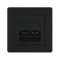 Розетка скрытой установки CADUCEUS ALING PRESTIGE двойная, компьютерная с модулями Keystone RJ45 8P8C, cat.5e, UTP