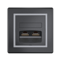 Розетка скрытой установки CADUCEUS ALING PRESTIGE двойная, компьютерная с модулями Keystone RJ45 8P8C, cat.5e, FTP