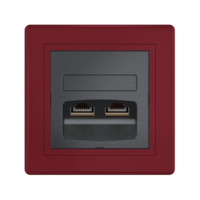 Розетка скрытой установки CADUCEUS ALING PRESTIGE двойная, компьютерная с модулями Keystone RJ45 8P8C, cat.5e, FTP