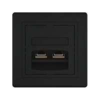 Розетка скрытой установки CADUCEUS ALING PRESTIGE двойная, компьютерная с модулями Keystone RJ45 8P8C, cat.5e, FTP