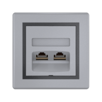 Розетка скрытой установки CADUCEUS ALING PRESTIGE двойная, компьютерная с модулями Keystone RJ45 8P8C, cat.5e, FTP