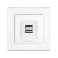 Розетка скрытой установки CADUCEUS ALING PRESTIGE двойная, USB, тип А, для зарядки устройств, 2,1А, 5В=, 250В~