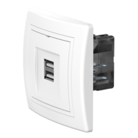 Розетка скрытой установки CADUCEUS ALING PRESTIGE двойная, USB, тип А, для зарядки устройств, 2,1А, 5В=, 250В~