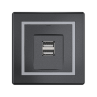Розетка скрытой установки CADUCEUS ALING PRESTIGE двойная, USB, тип А, для зарядки устройств, 2,1А, 5В=, 250В~