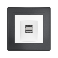 Розетка скрытой установки CADUCEUS ALING PRESTIGE двойная, USB, тип А, для зарядки устройств, 2,1А, 5В=, 250В~