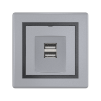 Розетка скрытой установки CADUCEUS ALING PRESTIGE двойная, USB, тип А, для зарядки устройств, 2,1А, 5В=, 250В~