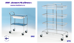 Тележки медицинские 252, 255, 262, 265, 266, 270, 285, 290, 291, 292 - надежность, долговечность, эргономичность